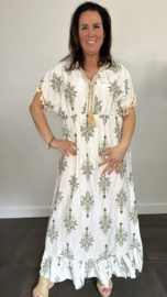 Maxi jurk Livia met elasiek army