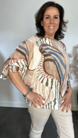 Blouse Selma met strikjes Zand