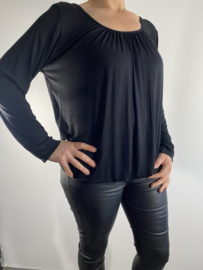 Ballon shirt Mila zwart Shirts Tops SASMODE.NL