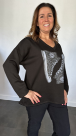 Sweater glitter gymp zwart