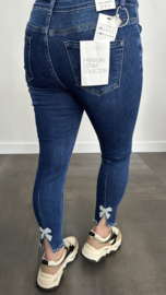 G-smack stretch jeans pearls met strik