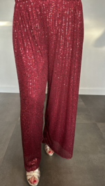 Pallazzo broek met pailletten +SIZE bordeaux