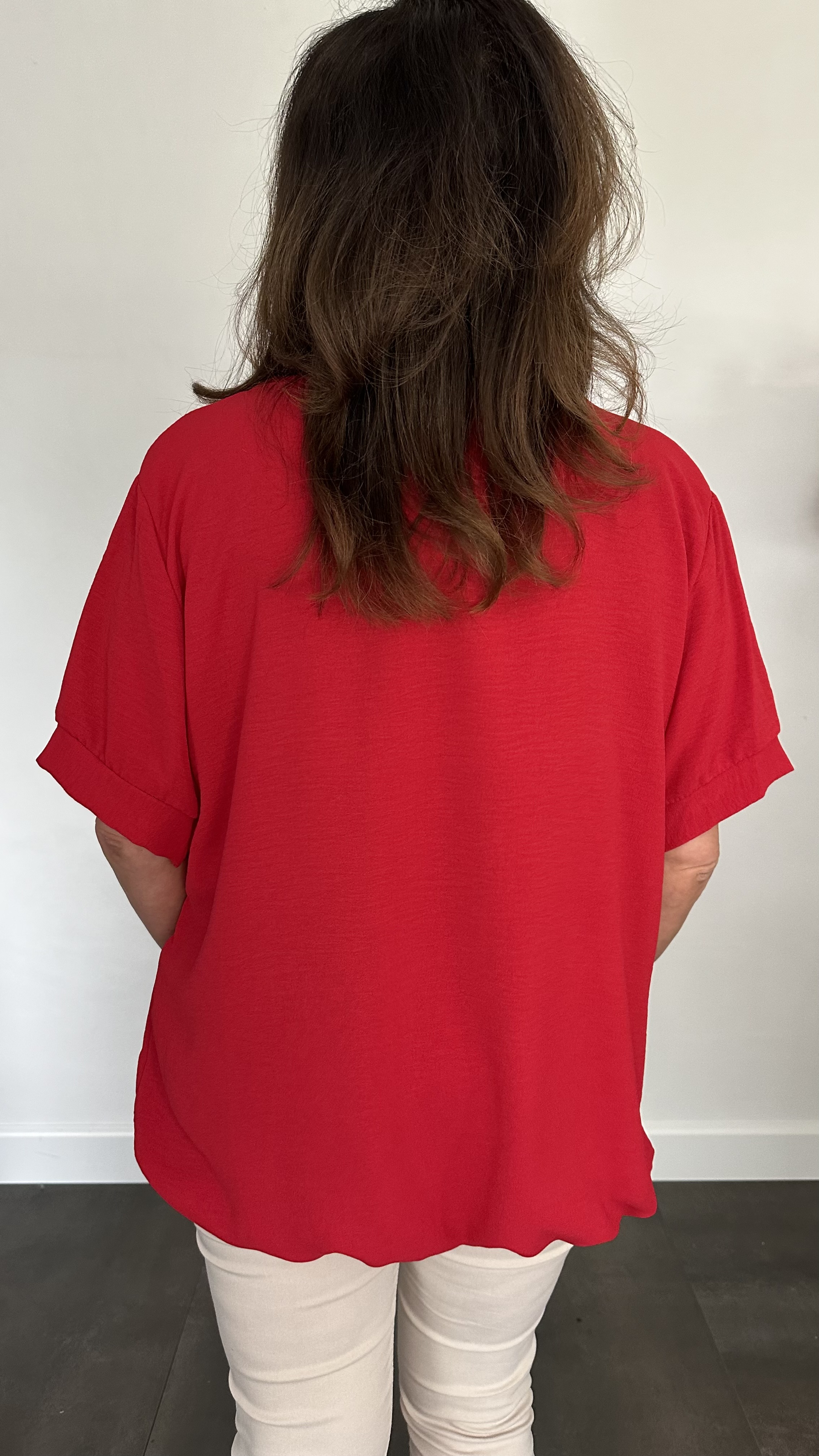 Top Maya korte mouw +SIZE Rood