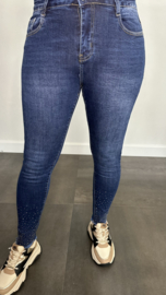 G-smack stretch jeans ragged silver sparkle
