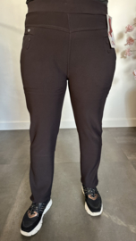 Tregging met fleece gevoerd en glitter detail Choco
