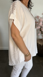 Shirt Nora kant +ketting Wit
