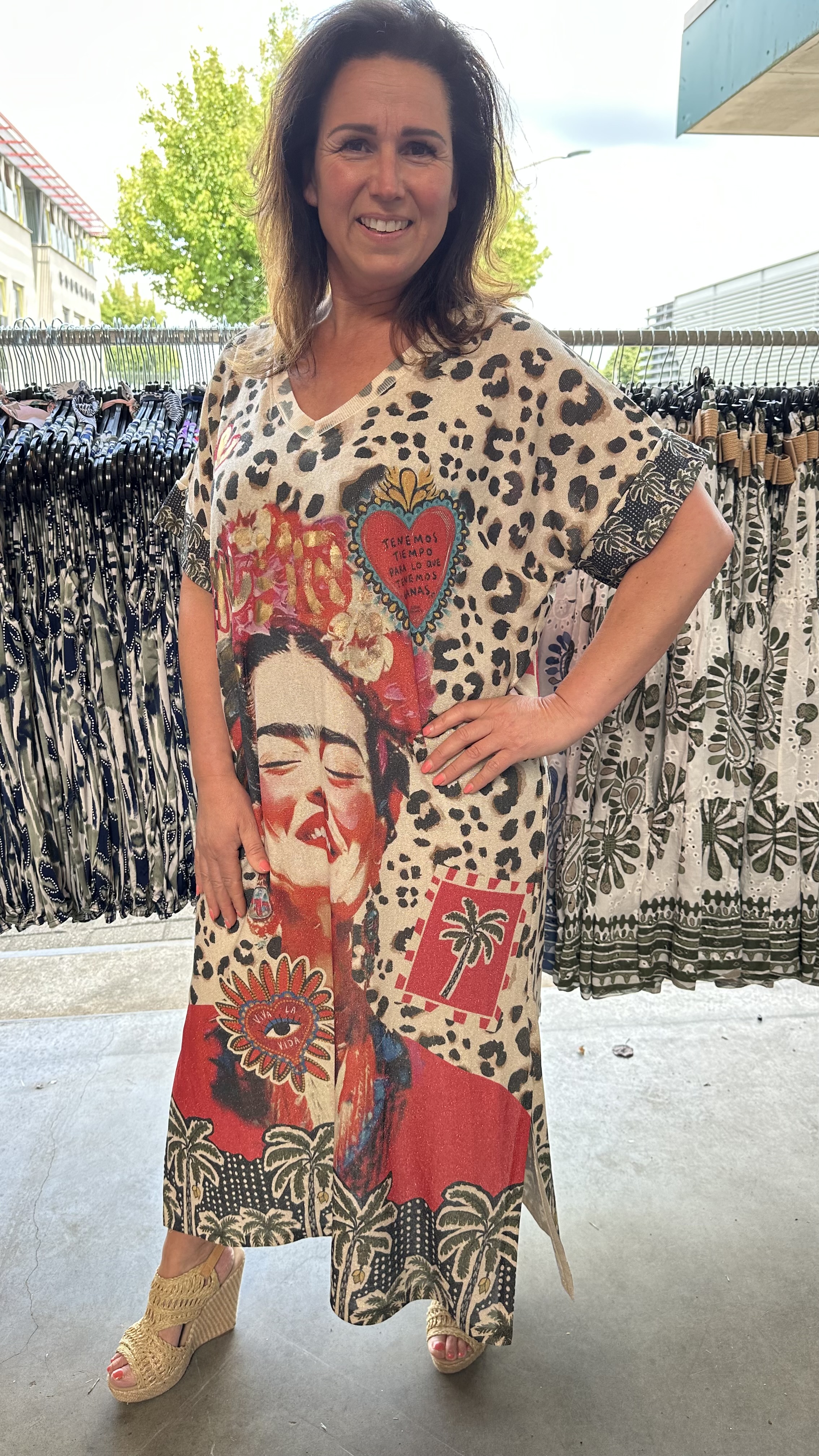 Jurk Inez panter/bloemen +SIZE