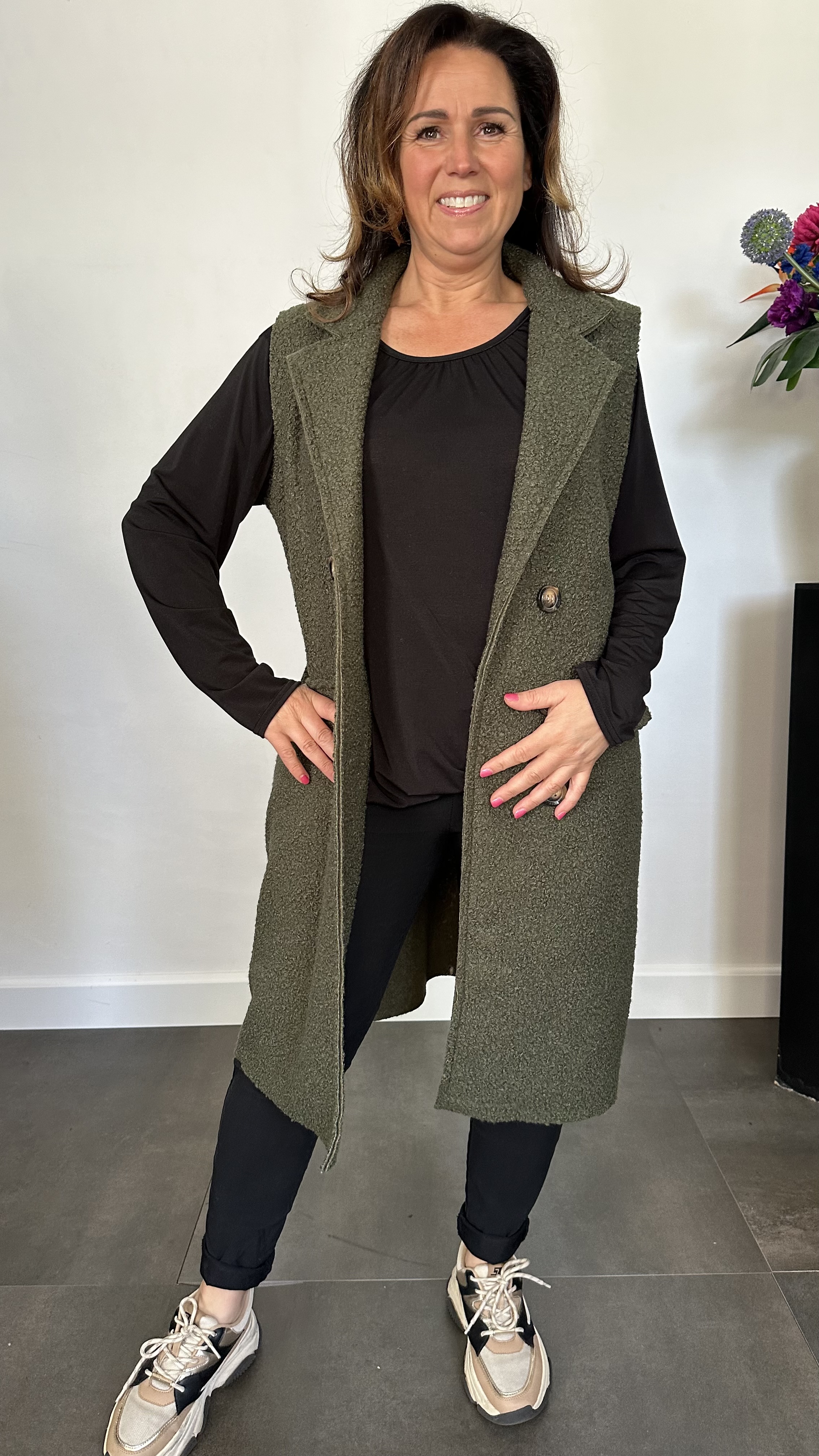 Lange teddy bodywarmer army