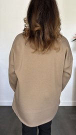 Sweater glitter gymp taupe