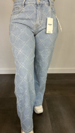 Red Berry Jeans WIDE LEG met ruit