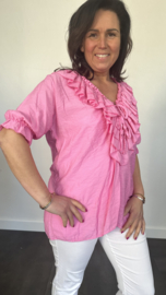 Blouse met ruche Sara pink