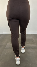Cargo stretch broek met elastiek Bruin SALE