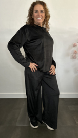 Velvet comfy pak Suus, 2-delig Zwart