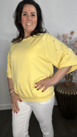 Sweatshirt parels Geel