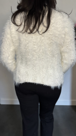 Gebreide harige trui Eline Ecru SALE
