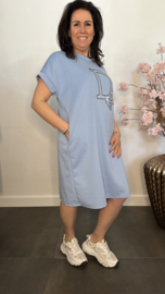 Sweaterdress Dianne bling IJsblauw