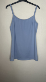 Top met spaghettibandjes stretch TRAVEL IJsblauw