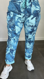 Joggjeans flowers & leaves +SIZE turquoise