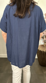 Blouse Irma broderie/ glitter Marine