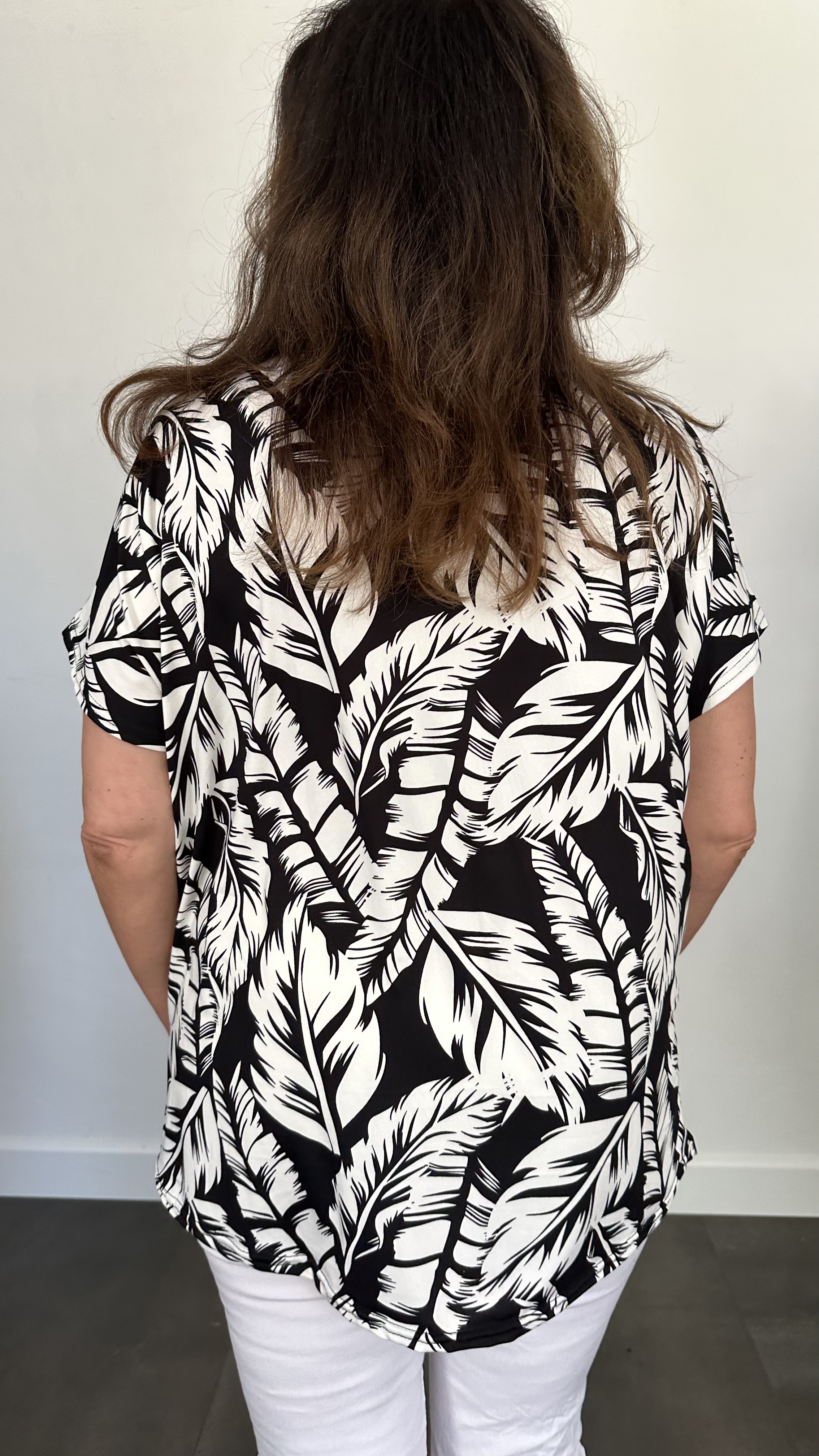Shirt Zipp veer zwart/ecru
