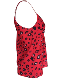 Satijnen top panter rood SALE