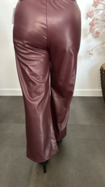 Lederlook pantalon natasja Bordeaux