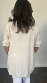 Blouse met ruche Sara zand