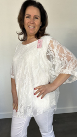 Kanten blouse charlotte +SIZE ecru