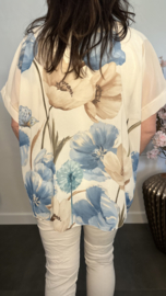 Voile blouse Roos IJsblauw