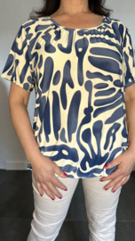 Ballon shirt met elastiek Fantasy Animal blauw