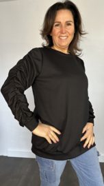 Sweater met gesmokte mouwen zwart