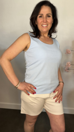 Hemd met brede schouderband ribbel IJsblauw