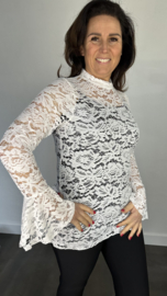 Kanten top Jill roomwit SALE