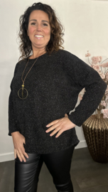 Velvet trui Molly + Ketting Zwart