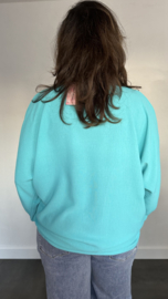 Top met strik CREPE  smaragd