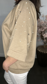 Sweatshirt parels Taupe
