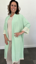 Kaftan vest crèpe licht groen