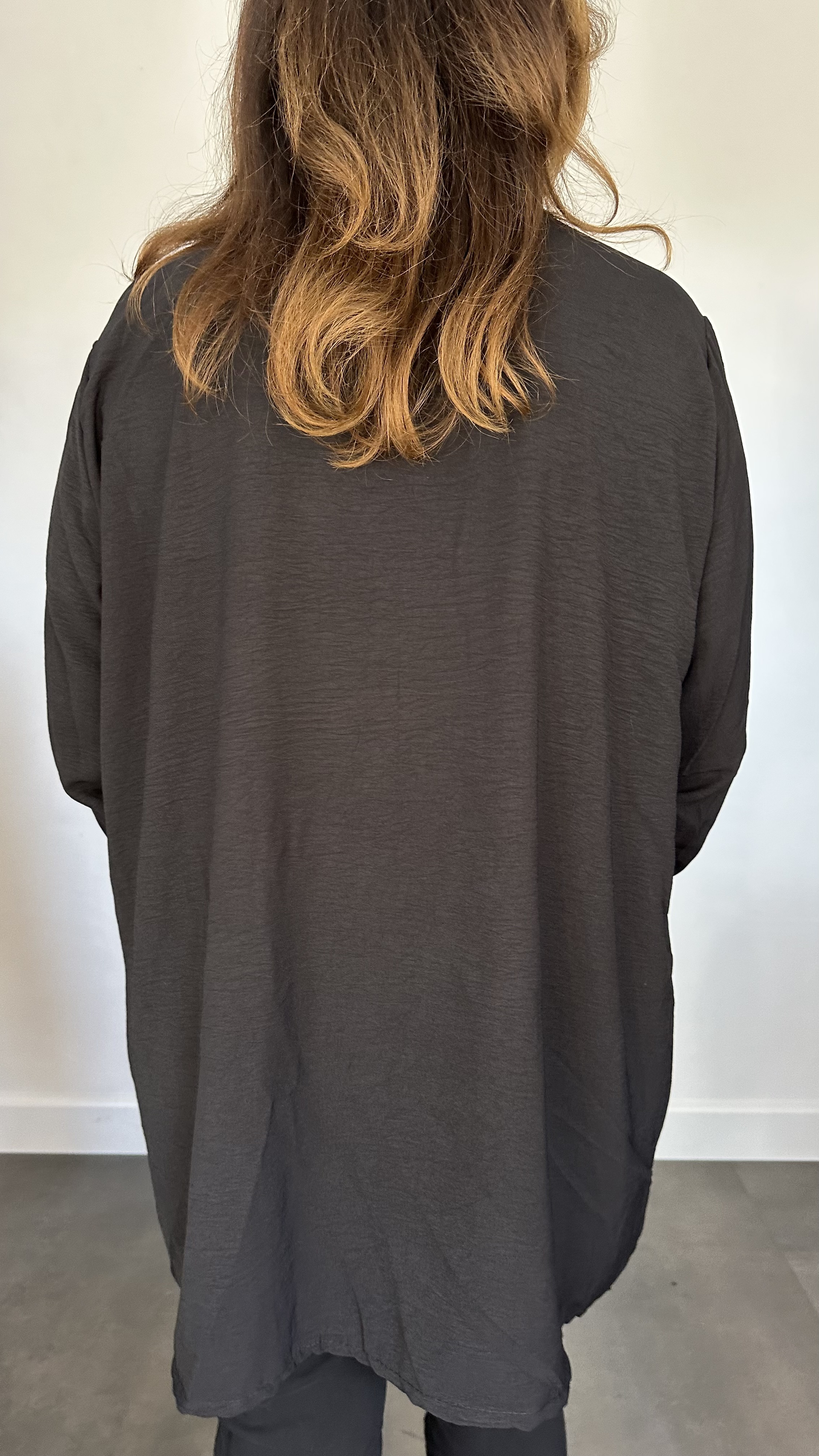 Crepe vest met sjaalkraag Zwart