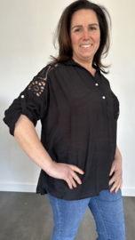Blouse met kant Steffie zwart