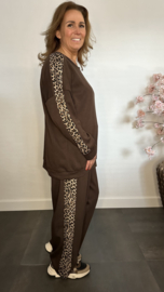 2-Delig comfy pak met panter bies Choco