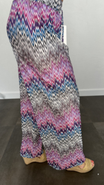 Plisse broek met wijde pijp ZIGZAG zwart SALE