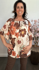 Blouse Fleur gebloemd Choco