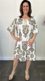 Jurk Bianca lily/flower zwart +SIZE