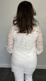 Kanten blouse Kyra 2-delig wit