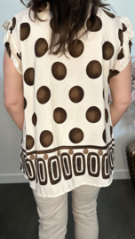 Top Dotty met ruche Beige