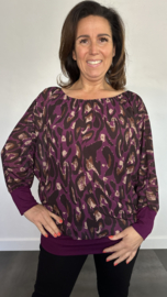 Blouse met boord new panter magenta