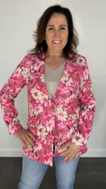 Blazer gebloemd fuchsia