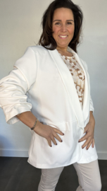 Blazer Marjan met gesmokte mouw ecru