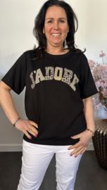 Sweatshirt J'adore panter/ bling Zwart