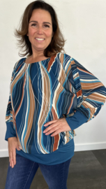 Blouse met boord Tess petrol